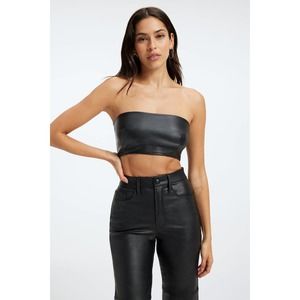 NWT Good American Faux Leather Bandeau Top Size 0 XS